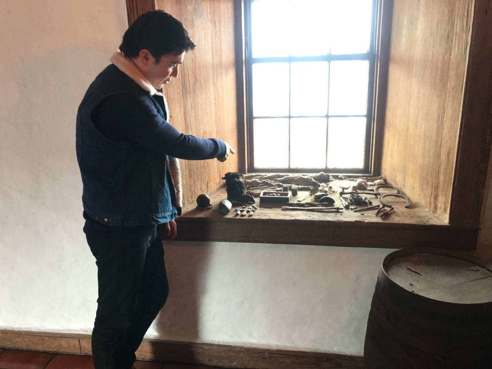 Justin Altamura talks about items he and his team found during the renovation of Napa's old adobe building